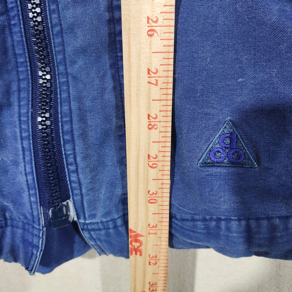 VTG Nike ACG Blue Ripstop Workwear Jacket Men L Fleece Blanket Lined Zip Up 90s - Picture 10 of 16